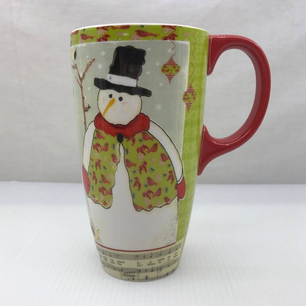 Lang Home for the Holidays Snowman Tall Ceramic Latte Winter Mug 17oz